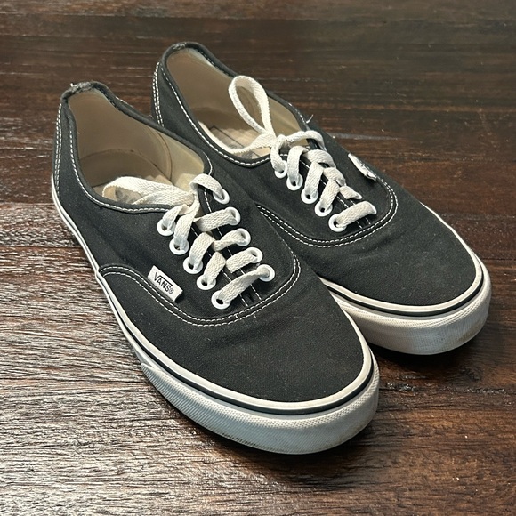 Vans Authentic Shoe - Black and White Canvas Sneakers - Picture 5 of 6